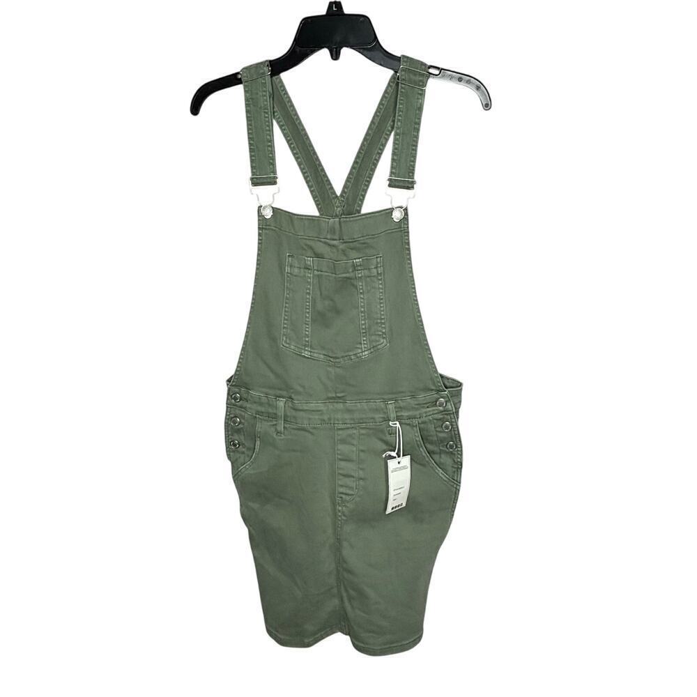 Judy Blue Denim Sage Green Overall Skirt Dress Size Large New